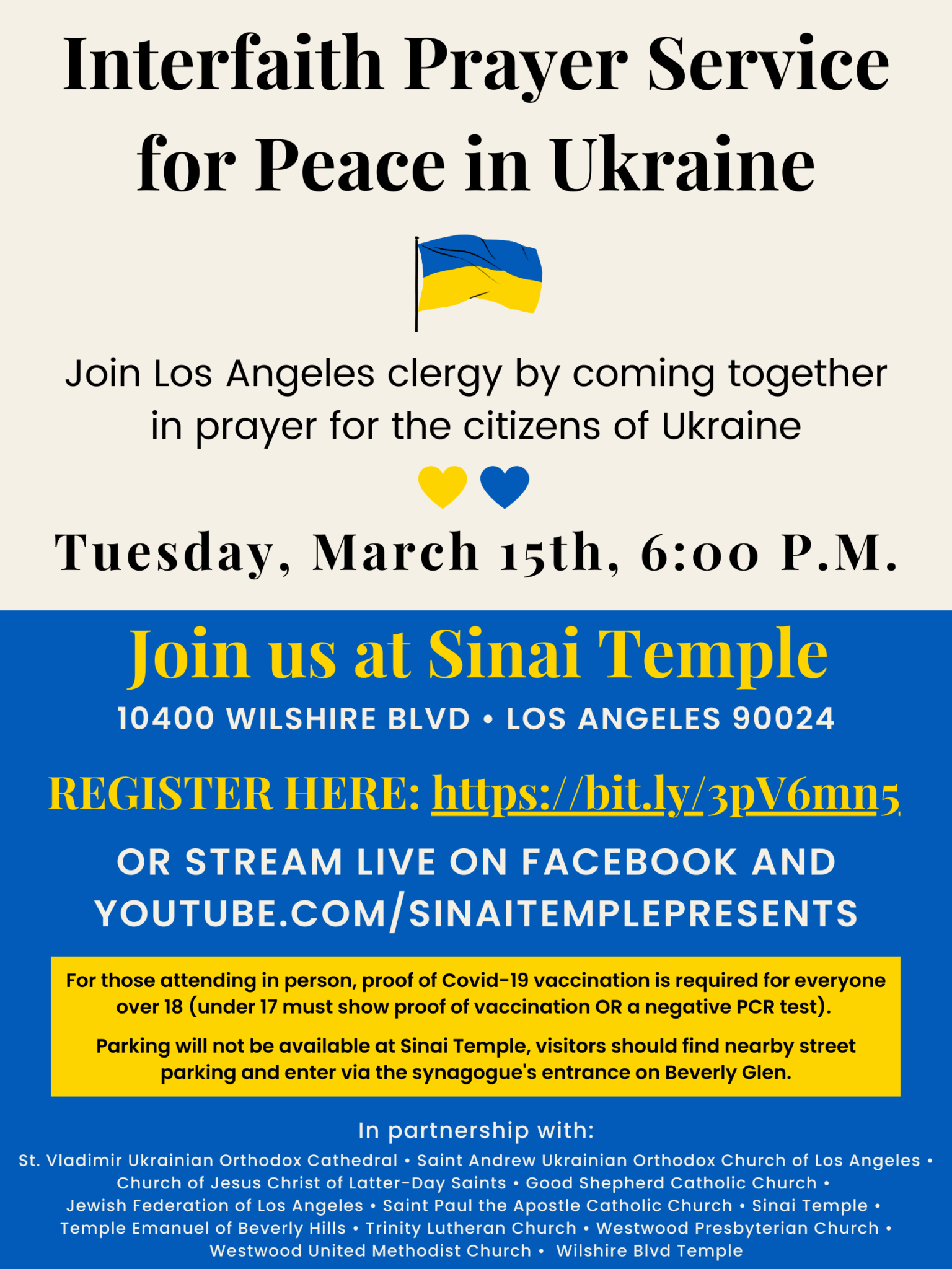 Interfaith prayer service for peace in ukraine sinai temple