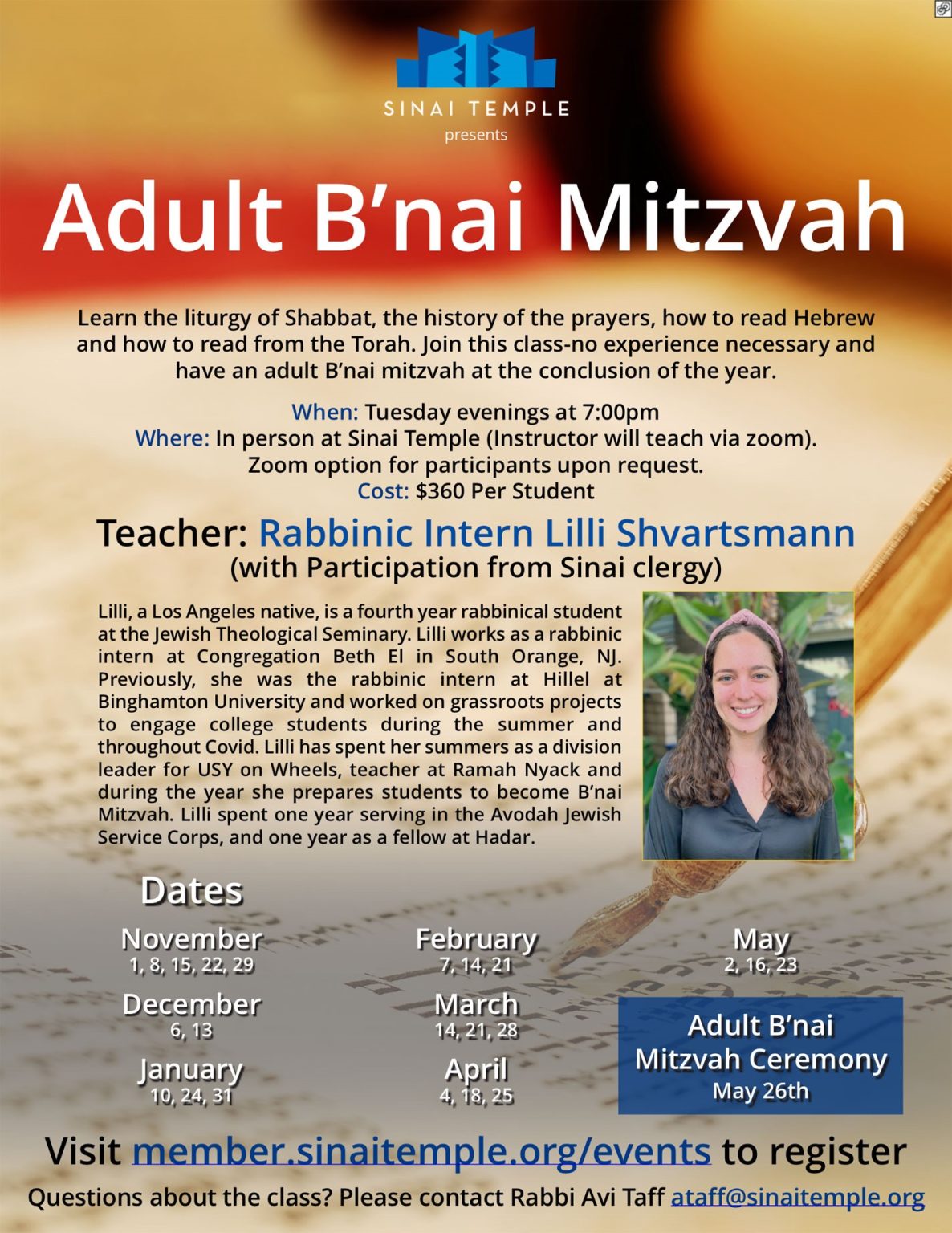 Adult B'nai Mitzvah Class - Sinai Temple